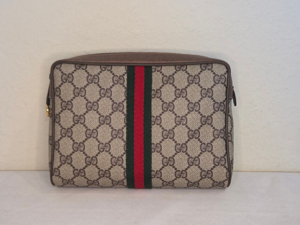 Gucci Vintage Ophidia Accessory Collection GG Supreme Web Cosmetic Pouch Case